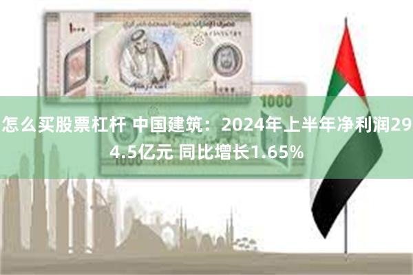 怎么买股票杠杆 中国建筑：2024年上半年净利润294.5亿元 同比增长1.65%