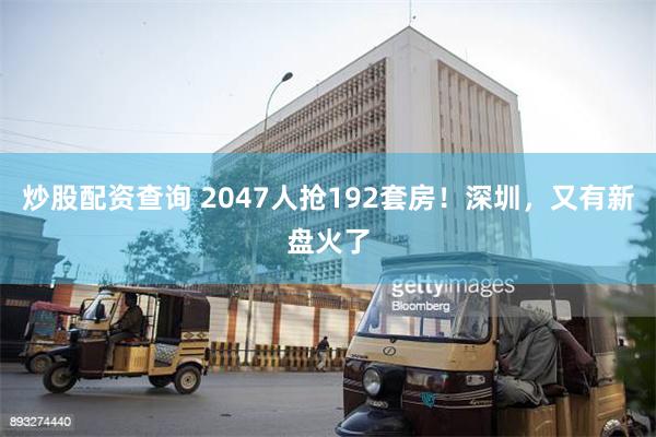 炒股配资查询 2047人抢192套房！深圳，又有新盘火了