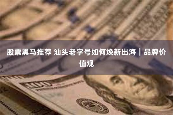 股票黑马推荐 汕头老字号如何焕新出海｜品牌价值观