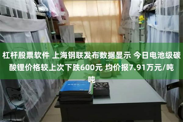 杠杆股票软件 上海钢联发布数据显示 今日电池级碳酸锂价格较上次下跌600元 均价报7.91万元/吨